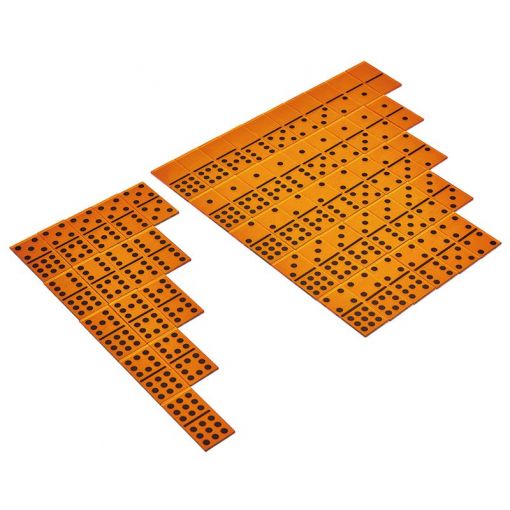 Translucent dominoes (9 dots, orange, 55pc)