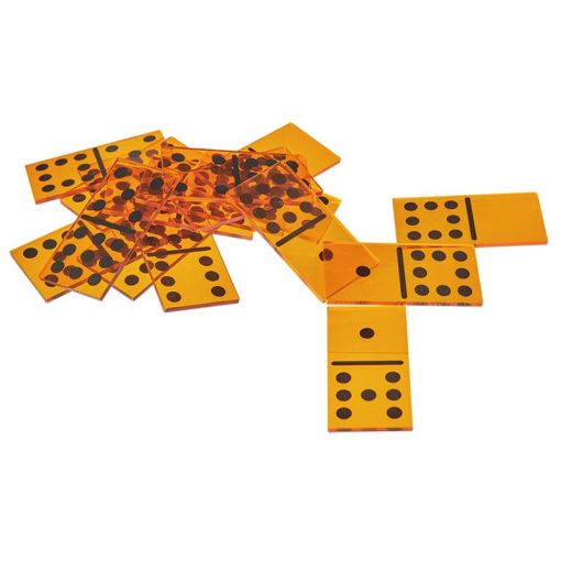 Translucent dominoes (9 dots, orange, 55pc)