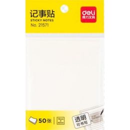 Sticky Notes - 76x95mm (50 sheets) Transparent  - Deli
