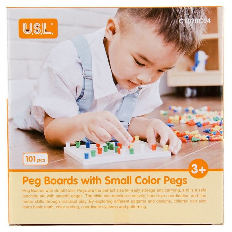 3D Pegboard Set (1-board, 100-peg, 5-colour)