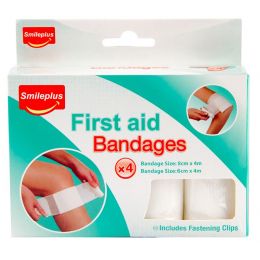 First Aid Bandage (4pc) - 6/8cm × 4m