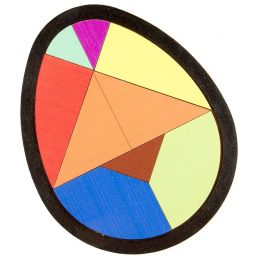 Tangram Wood - Oval Large Coloured