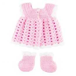 Doll Clothes - Crochet Dress & Bootees - Assorted