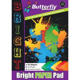 Paper Pad - A3 80gsm (50pc) - Bright Assorted