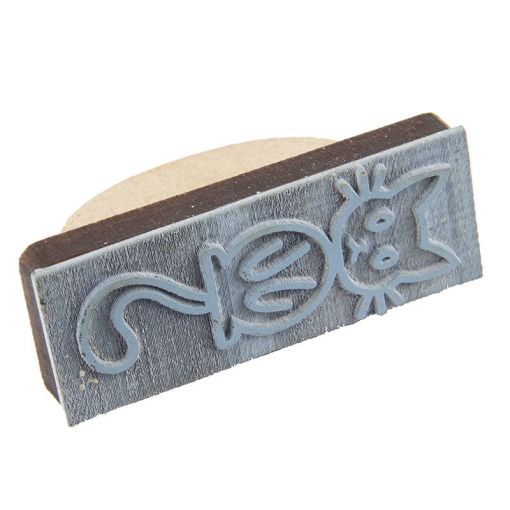 Cat Handwriting Rubber Stamp