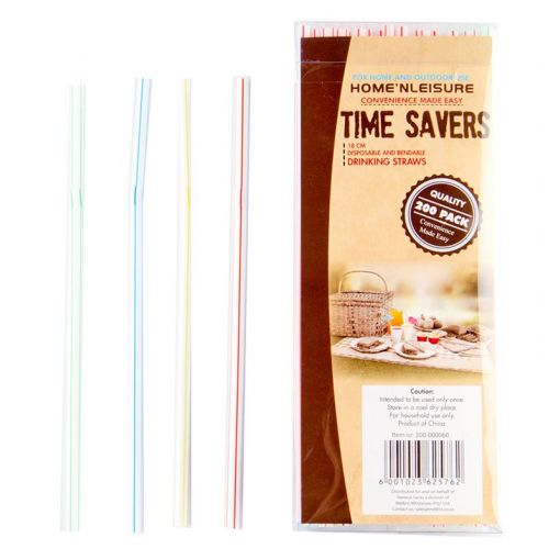 Straws plastic (flexible) ~18cm (200pc)