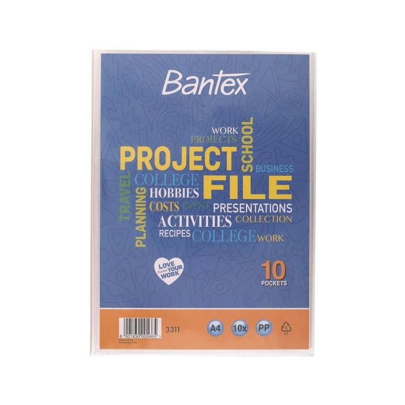 Display book with filing pockets - A4 PP (10 Pockets + Front Pocket) - Bantex