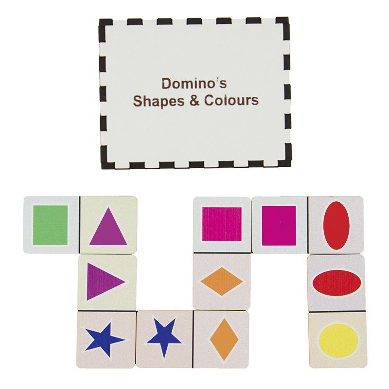 Domino - Wooden Shapes & Colours (28pc) - FunSciTek