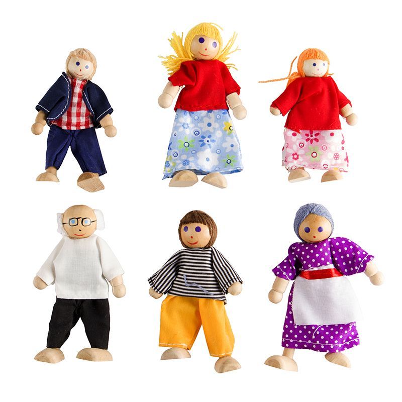 Wooden Flexi Dolls - Assorted (6pc)