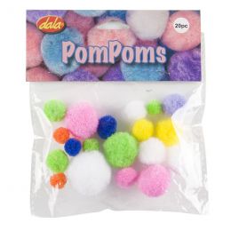 Pom Poms (Various Sizes) 20pc Assorted Mix