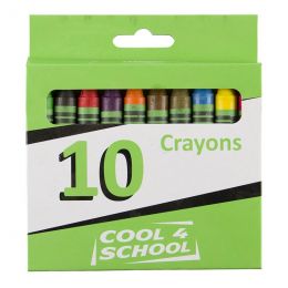 Wax Crayons - 12mm (10pc) - Cool 4 School