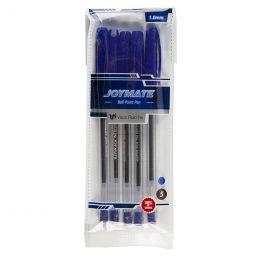 Marlin Joymate Ballpoint Pens 5's 1mm Blue polybag