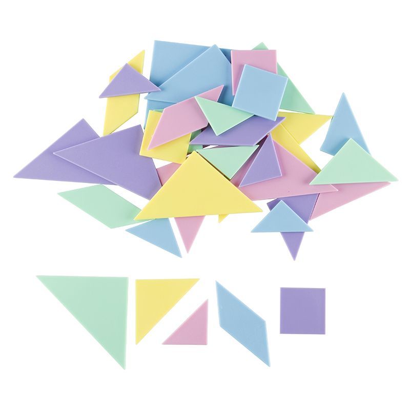 Tangram 35pc - Pastel Colours (5 sets colour) Soft Rubber
