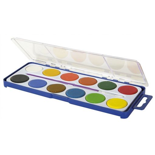 Paint Watercolour Set - Jumbo 12 colours in Tablet + Brush