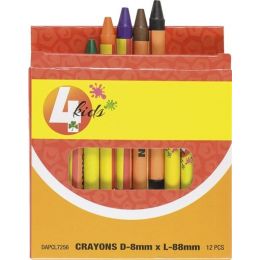 Wax Crayons - 8mm (12pc) A12 - 4Kids