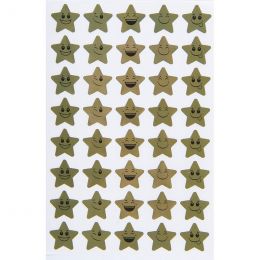 Stickers - Gold Stars with Faces -25mm (120pc) 3 sheets