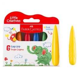 Wax Crayons - Easy Grip Finger (6pc) -  FaberCastell