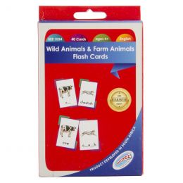 Wild Animals & Farm Animals Flash Cards (40 Cards)