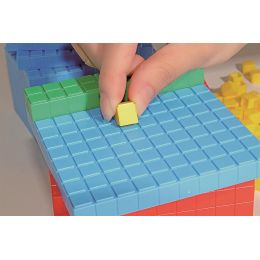 Base Ten Set - 4 Colour Interlocking (121pc) - in Carton Box