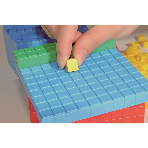 Base Ten Set - 4 Colour Interlocking (121pc) - in Carton Box