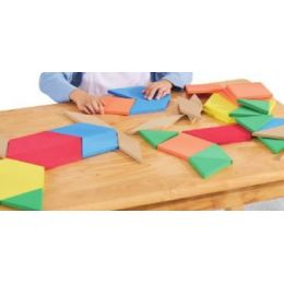 Pattern Blocks 6-shape 6-colour - Eva Large (49pc) - Carton Box