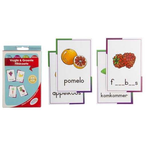 Vrugte & Groente Flash Cards (40 Cards) - Afrikaans