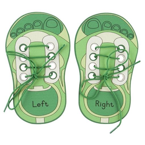 Lacing Shoes Wooden (Left & Right Foot & Laces)