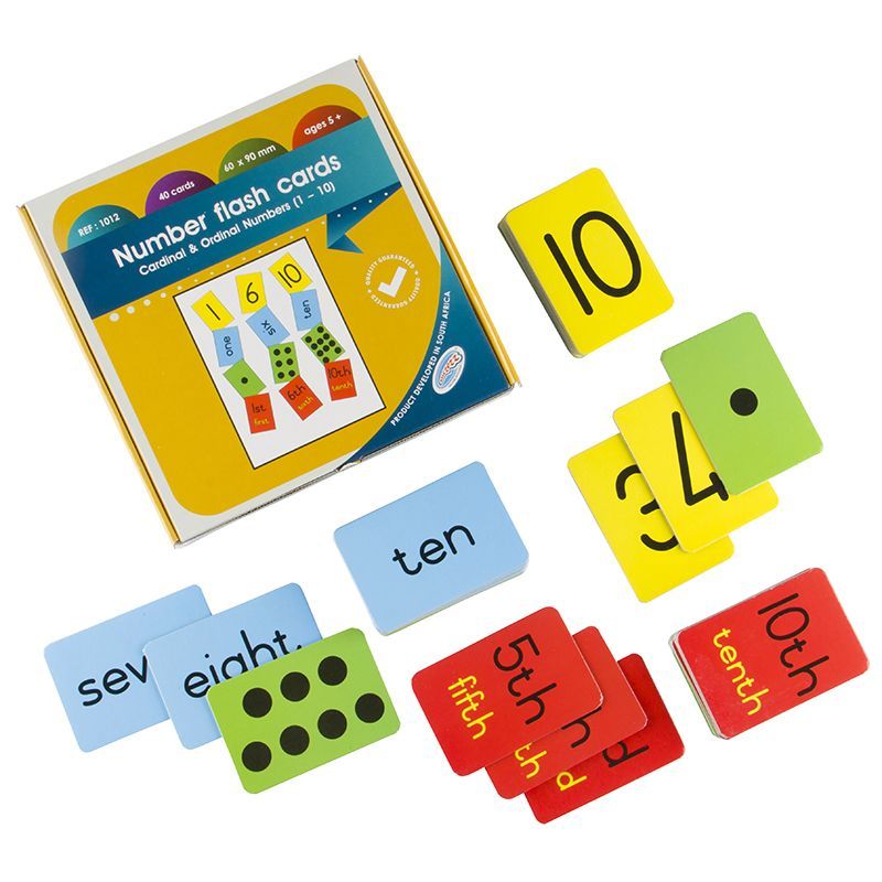 Number Flash Cards - Cardinal & Ordinal Numbers (40 Cards)