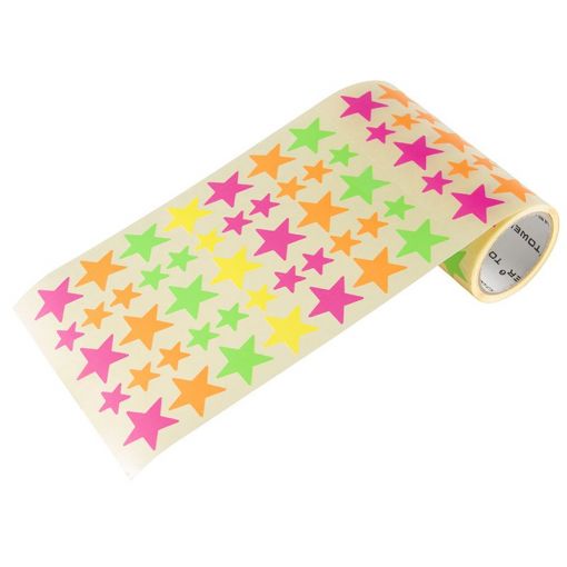 Stickers - Stars Fluorescent - 23mm (1075pc) Roll