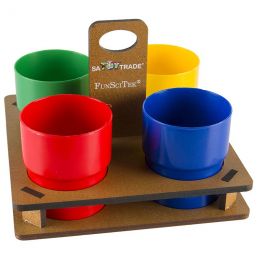 Stationery Crayon Caddy - Wood with Cups