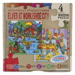 PZ SZ Wood 4pc 2in1 - Elves at work & Shoe City