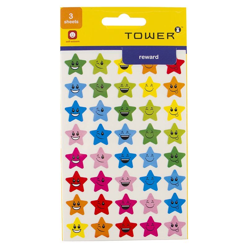 Stickers - Stars Faces - 20mm (120pc)