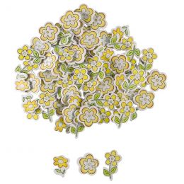 Wood Embellish - Mixed Yellow Flowers (100pc)