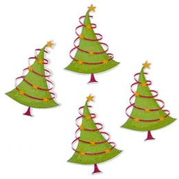Wood Embellish - Christmas Tree (4pc)