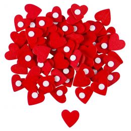 Wood Embellish - Large Red Heart (100pc)
