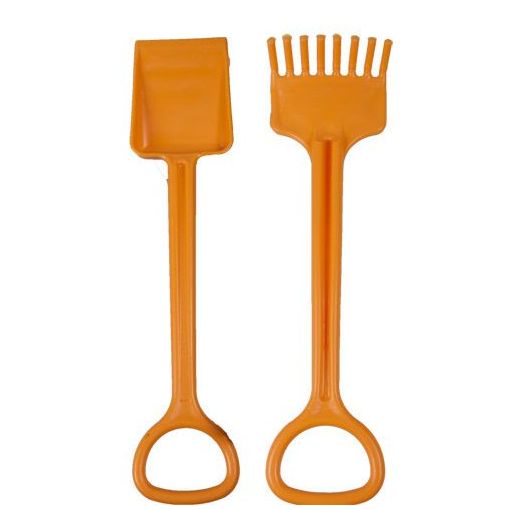 Heavy Duty Spade (~40cm) and Rake - Assorted Colours