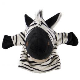 Hand Puppet Open Mouth Stuffed - Zebra