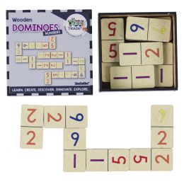 Domino Numbers in Wooden Box