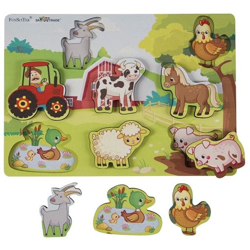 Chunky Puzzle A4 - Farm 8pc (wood)