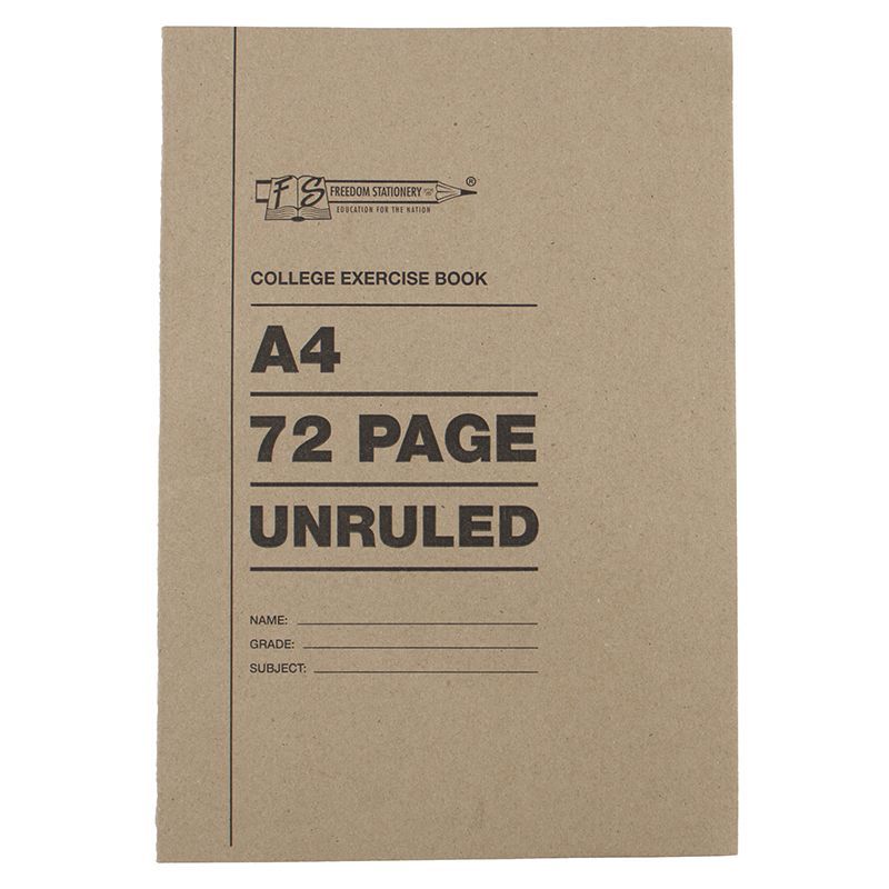 Exercise Book - A4  (72p) - Unruled White paper