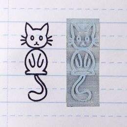 Cat Handwriting Rubber Stamp