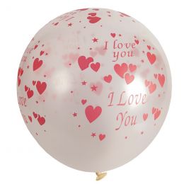 Balloons - Clear with Hearts (10pc)