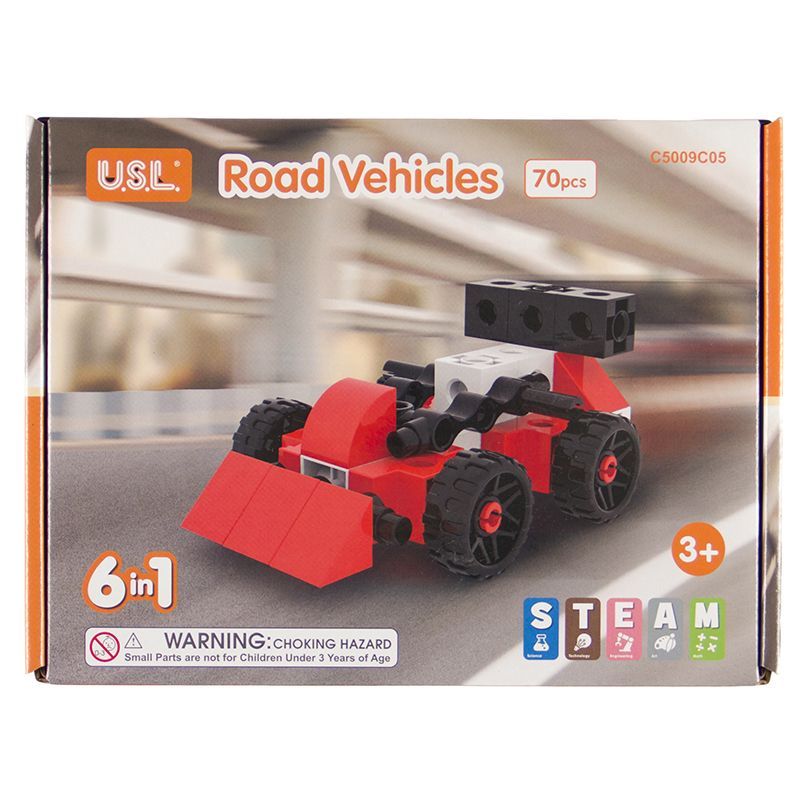 Connect-A-Cube - Road Vehicles (70pc) in Colour Box