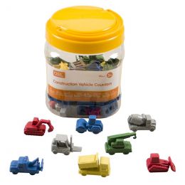 Counters - Construction Vehicles - 40pc in Jar (8 designs)
