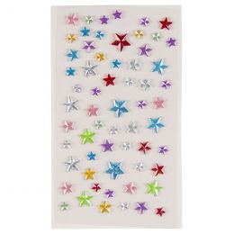 Stick-on RhineStones Stars - (61pc) mixed colour & Sizes