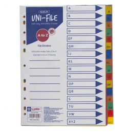 File Index Divider - Polyprop 16-Tab Division A to Z (1pc) Marlin