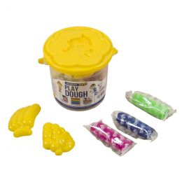 Marlin Kids Play dough 200g bucket 10 assorted colours + 5 plastic moulds