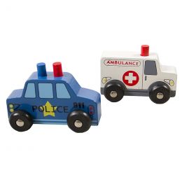 Wooden Small Emergency Cars (2pc)