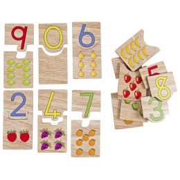 Numbers Puzzle 0-9 - wood (Number & Picture) in box