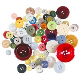Buttons Round Assorted Acrylic (100g)